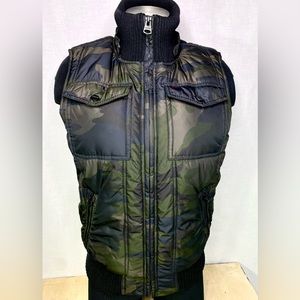 Levi's Puffer Vest Camo Green Brown Selvedge Tab